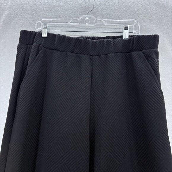 SEE AND BE SEEN Womens Black Textured 2 Piece Wide Leg Crochet Detail Boho SZ 2X - Picture 3 of 16